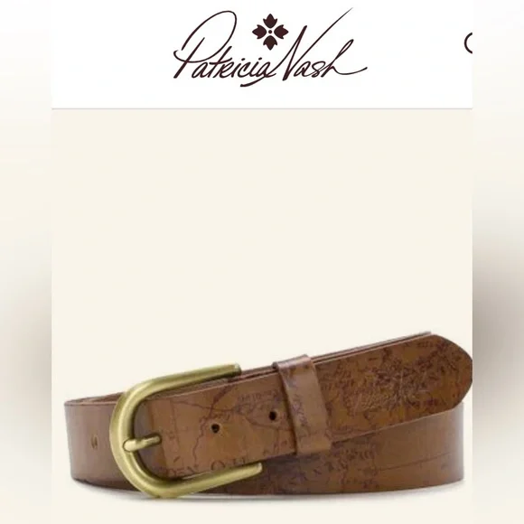 Patricia Nash Signature Map Vietri Belt Patricia Nash Vietri Map Print Brown Leather | Mercari main image 4